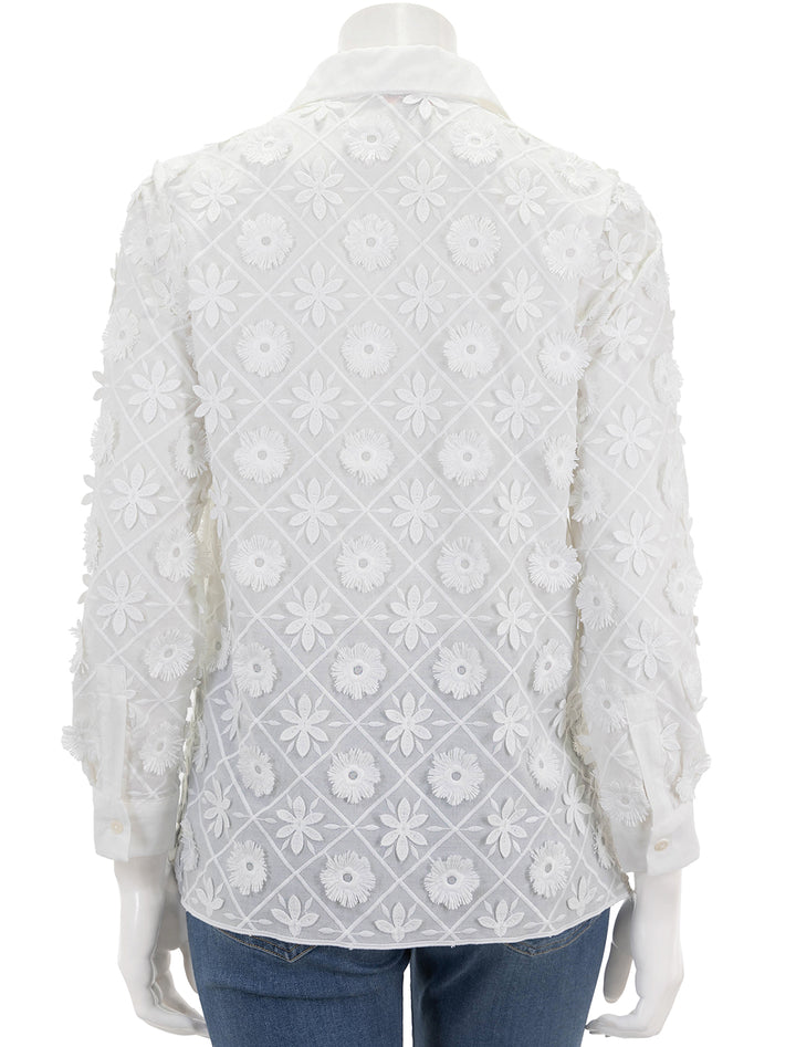 Back view of Vilagallo's nadine blouse in ivory.