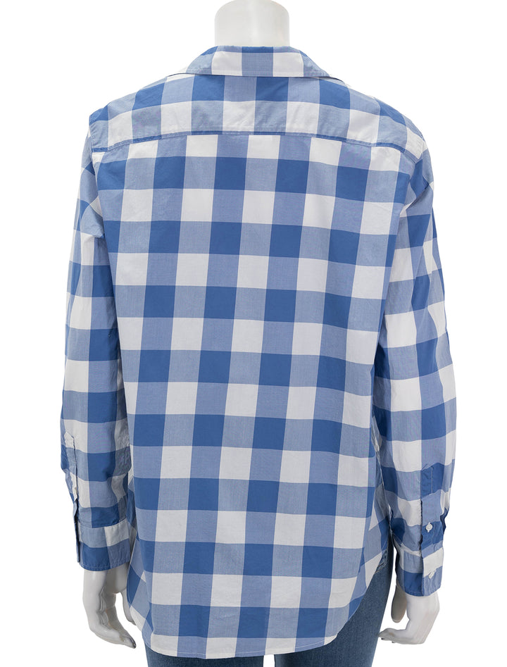 Back view of Frank & Eileen's eileen in x large blue white check.