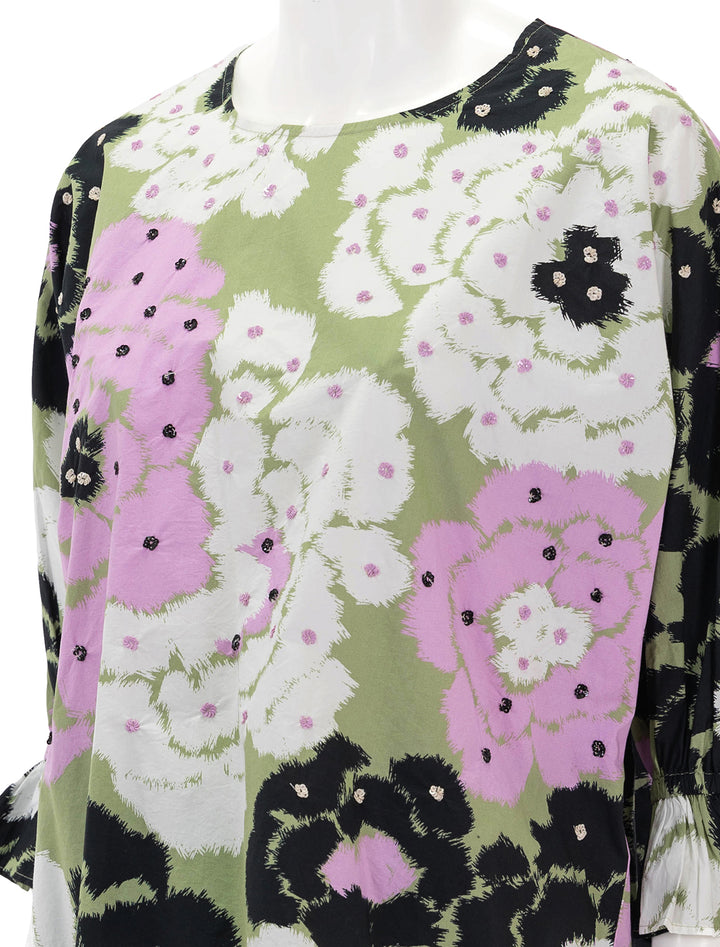 close up view of fulberry puff sleeve top