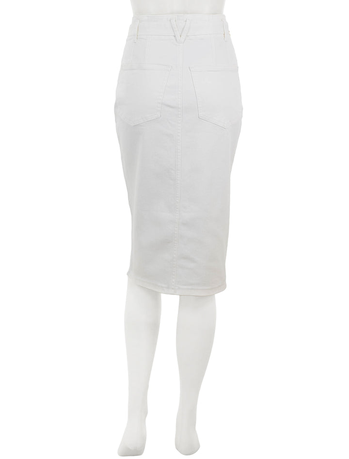 Back view of Veronica Beard's nazia jean skirt in white.