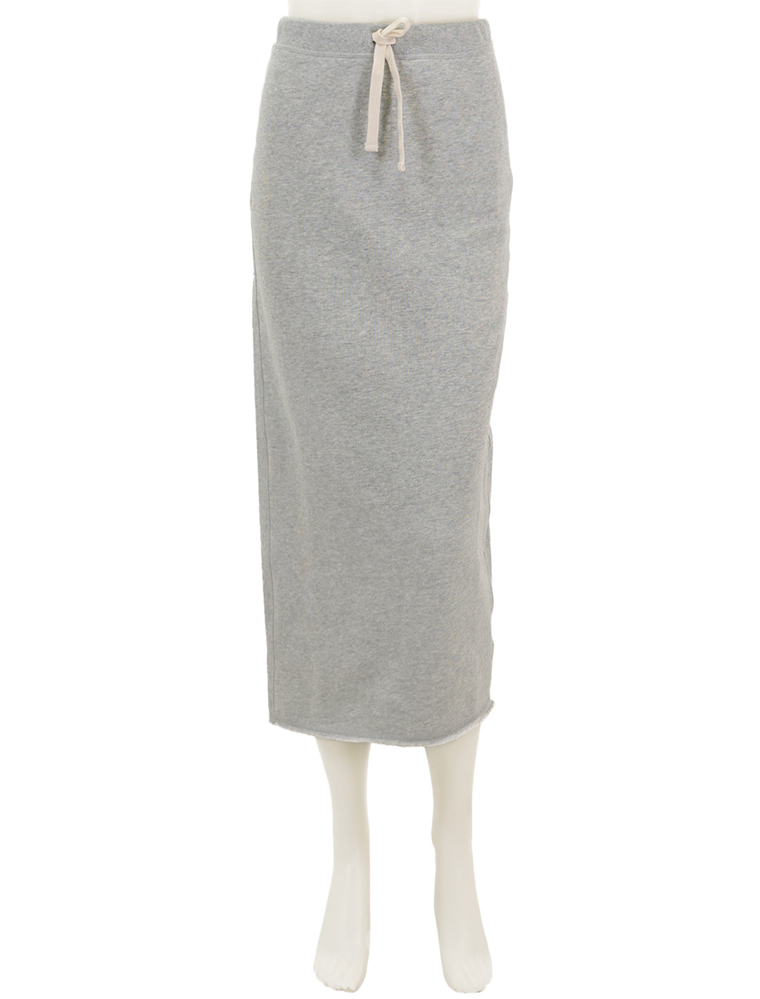 Front view of Rag & Bone's vintage terry midi skirt in heather grey.