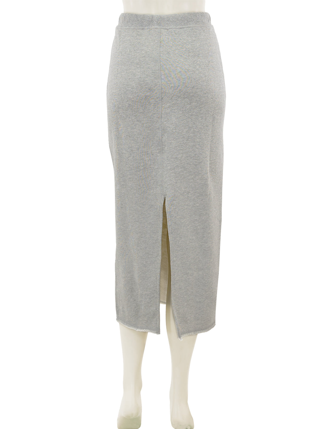 Back view of Rag & Bone's vintage terry midi skirt in heather grey.