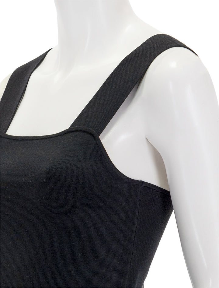 Close-up view of Lilla P.'s cropped tank in black.