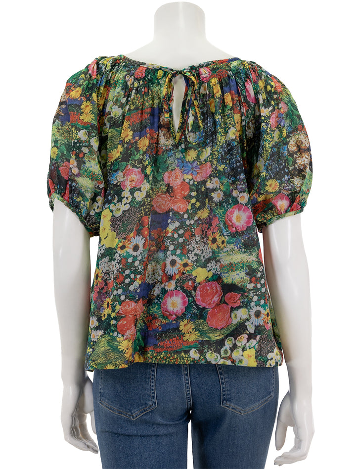 Back view of MOTHER's the garden party peasant top in pretty as a picture.