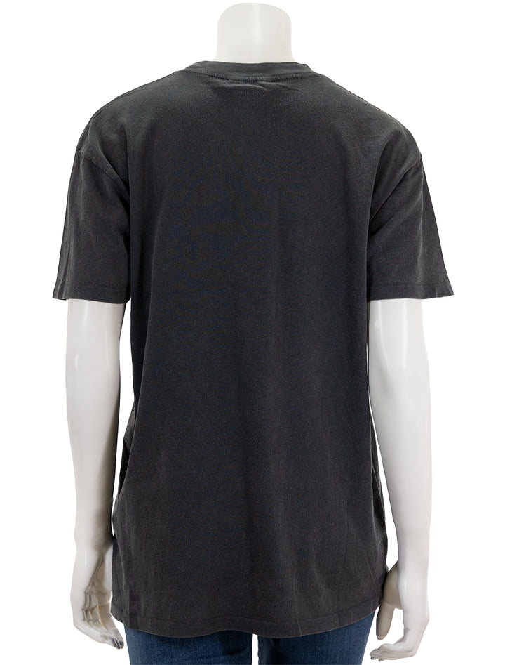 Back view of Anine Bing's spotted leopard walker tee in washed black.