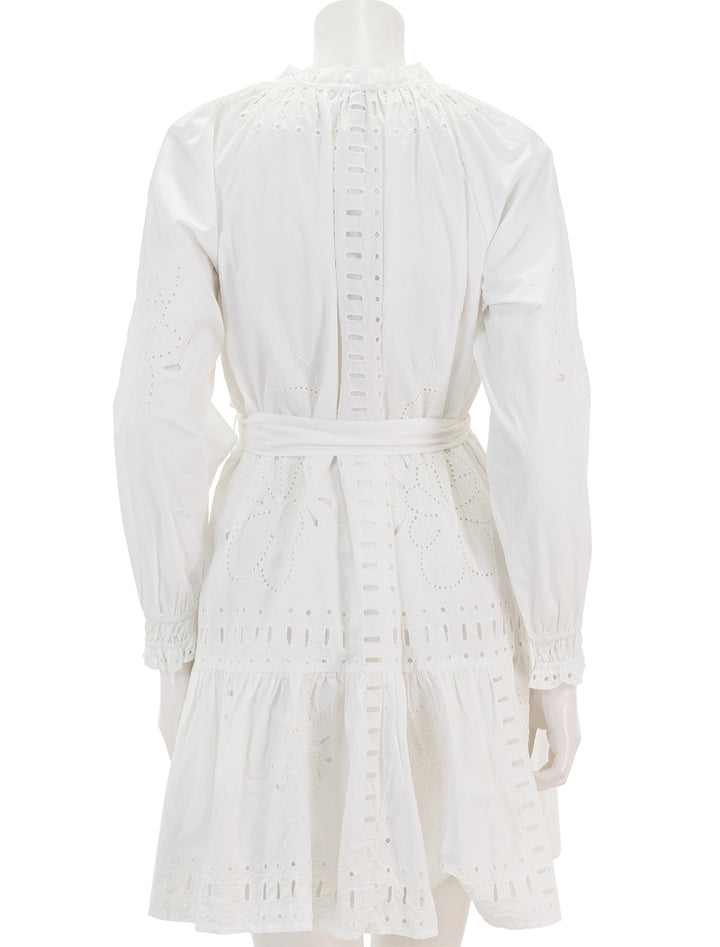 Back view of Rails' saylor dress in white eyelet.