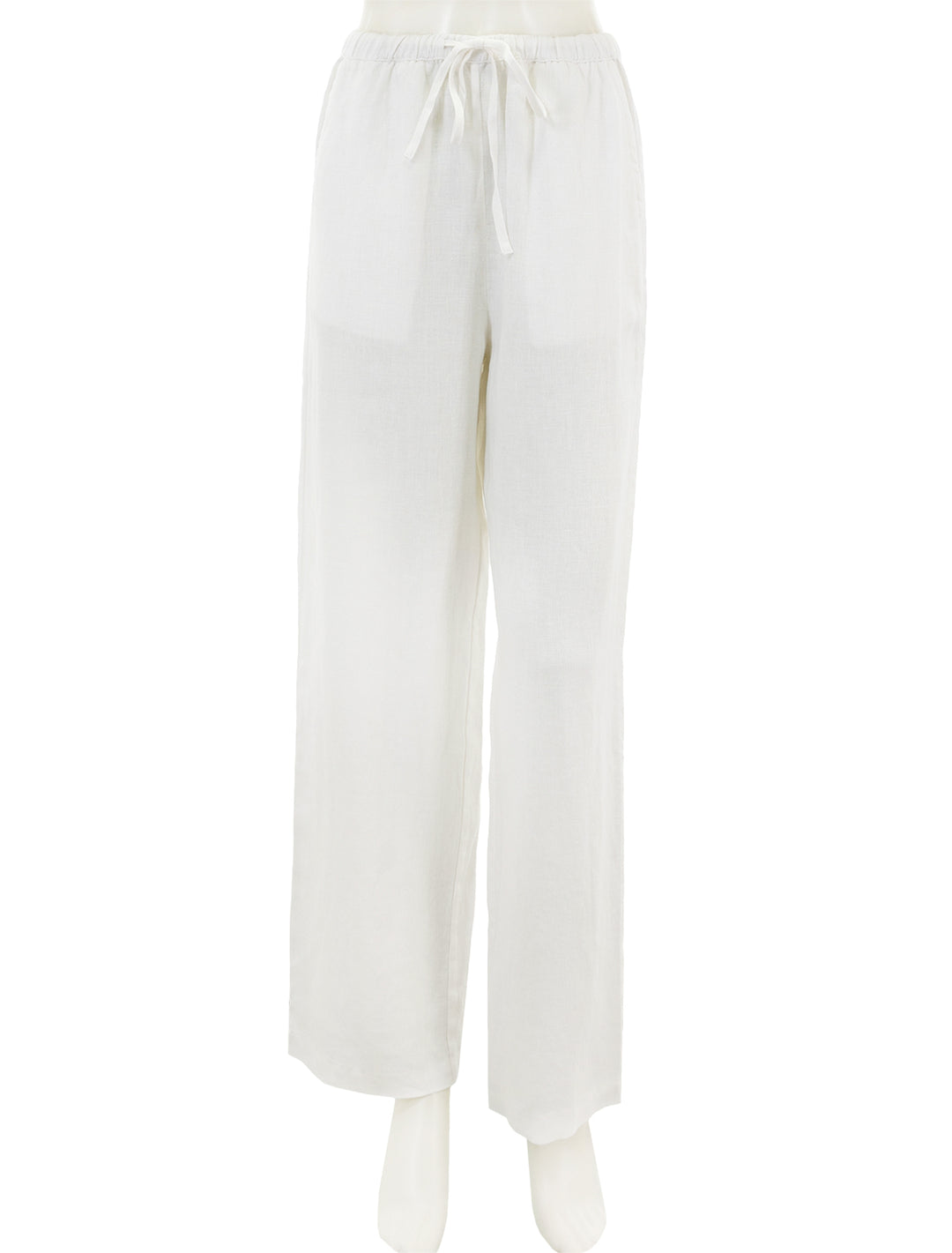 Front view of Rails' emmie linen pants in white.
