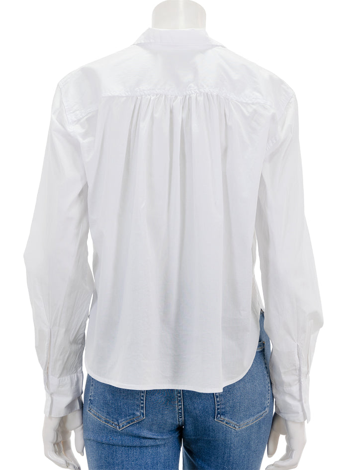 Back view of Splendid's cropped poplin button down in white.