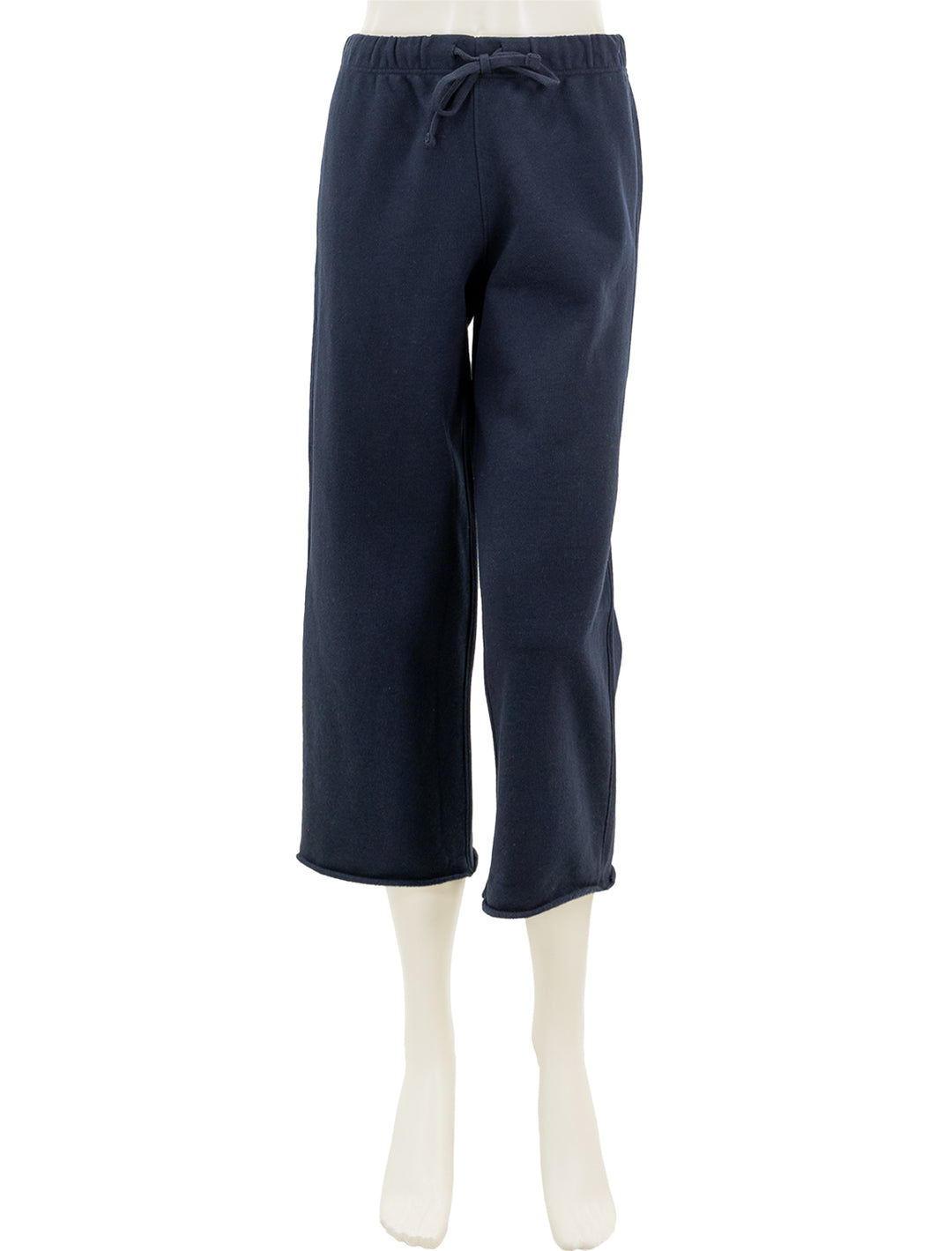 Front view of Splendid's cassie terry pant in navy.