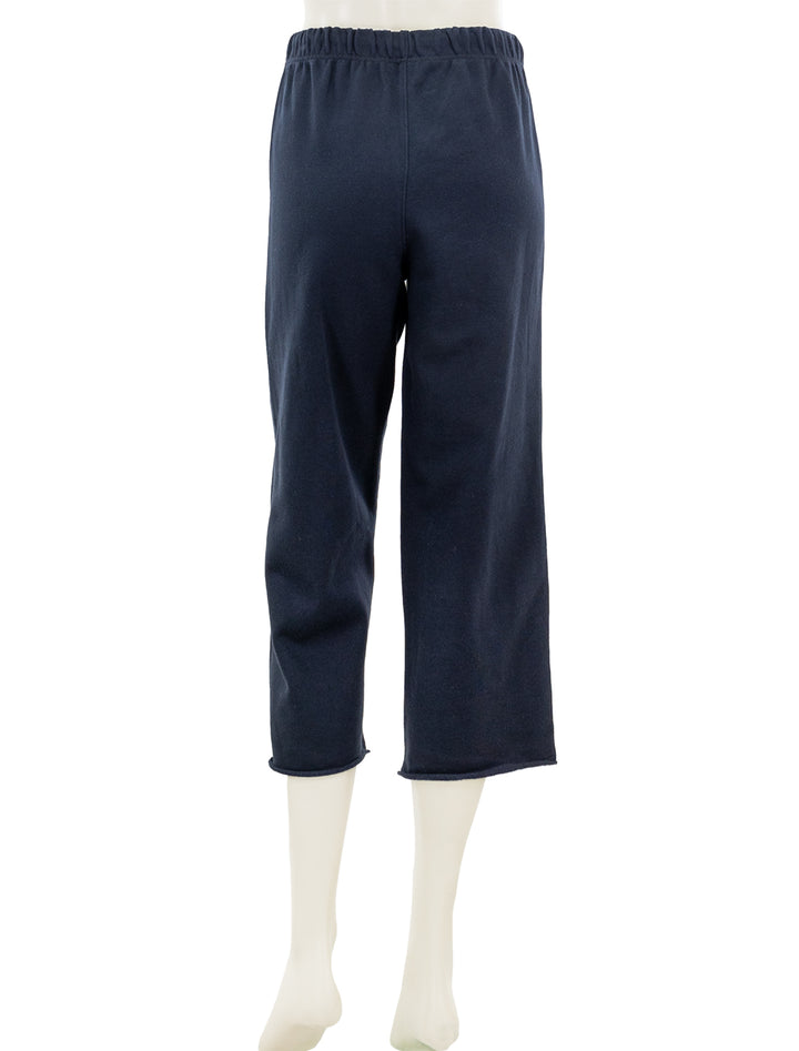 Back view of Splendid's cassie terry pant in navy.
