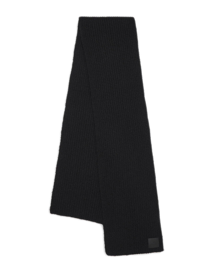 Laydown of Anine Bing's hannah scarf in black.