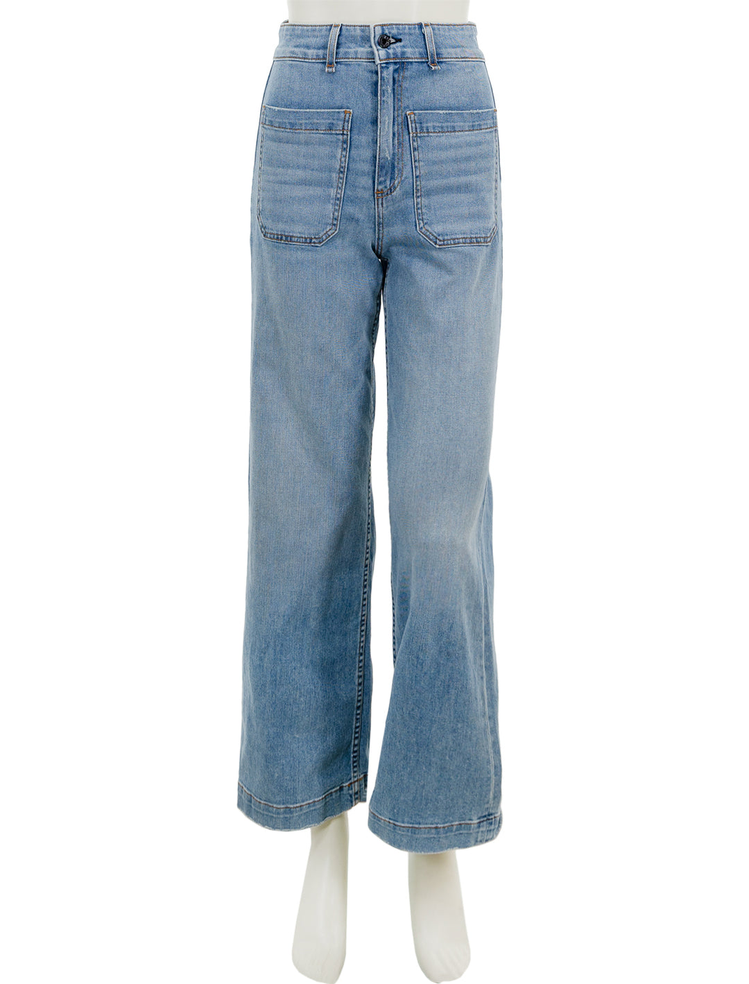 Front view of ASKK NY's sailor pant in water street.