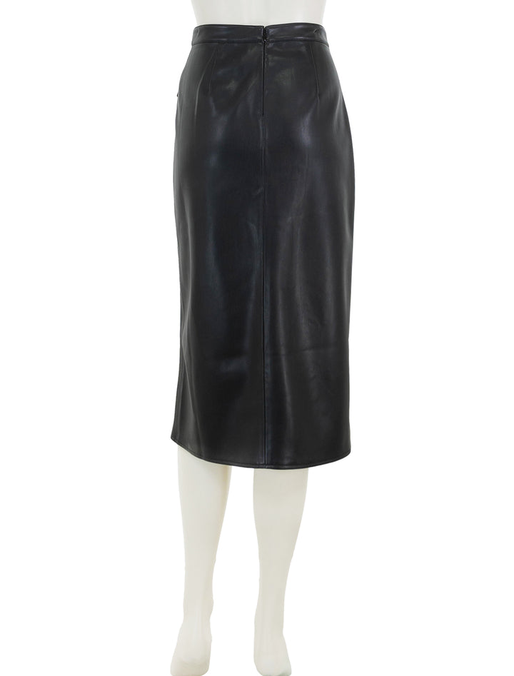 Back view of L'agence's milann midi skirt in black.