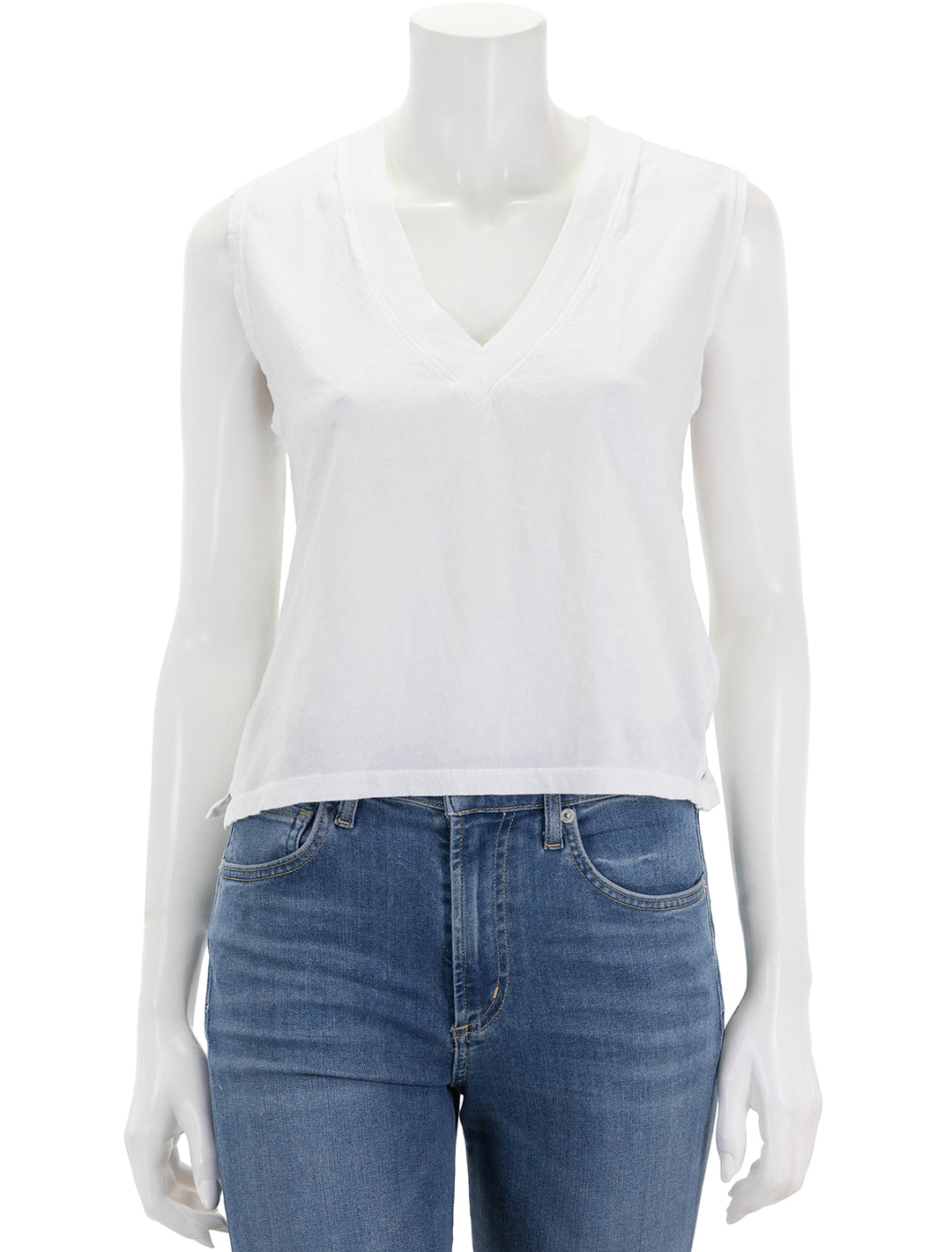 Front view of Perfectwhitetee's margot tee in white.