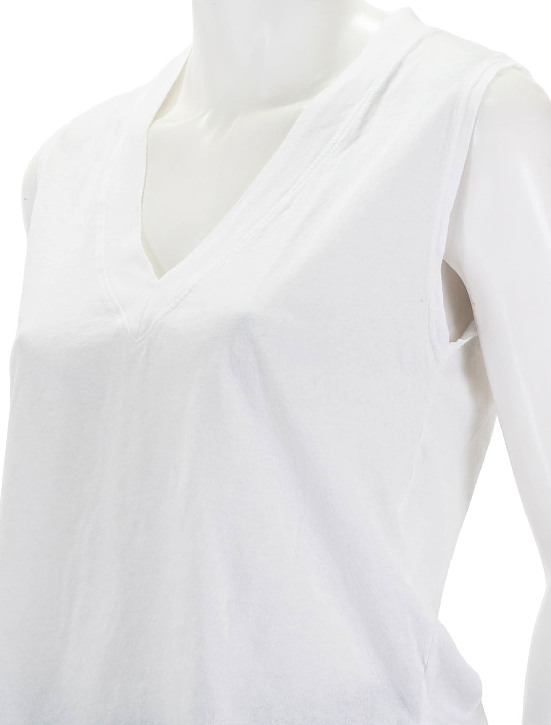 Close-up view of Perfectwhitetee's margot tee in white.