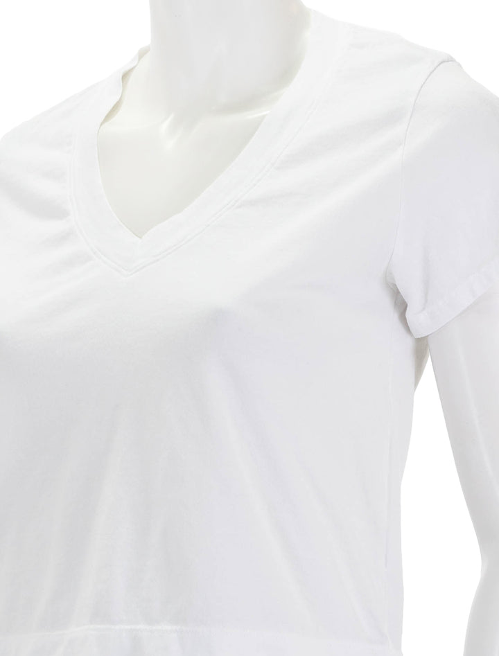 Close-up view of Perfectwhitetee's frankie tee in white.