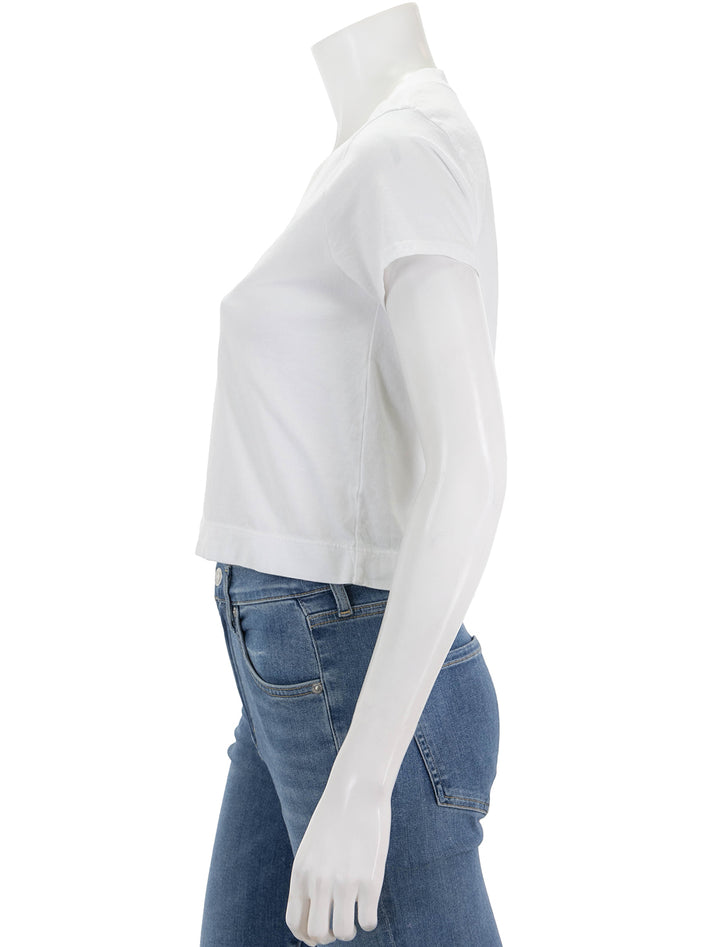 Side view of Perfectwhitetee's frankie tee in white.