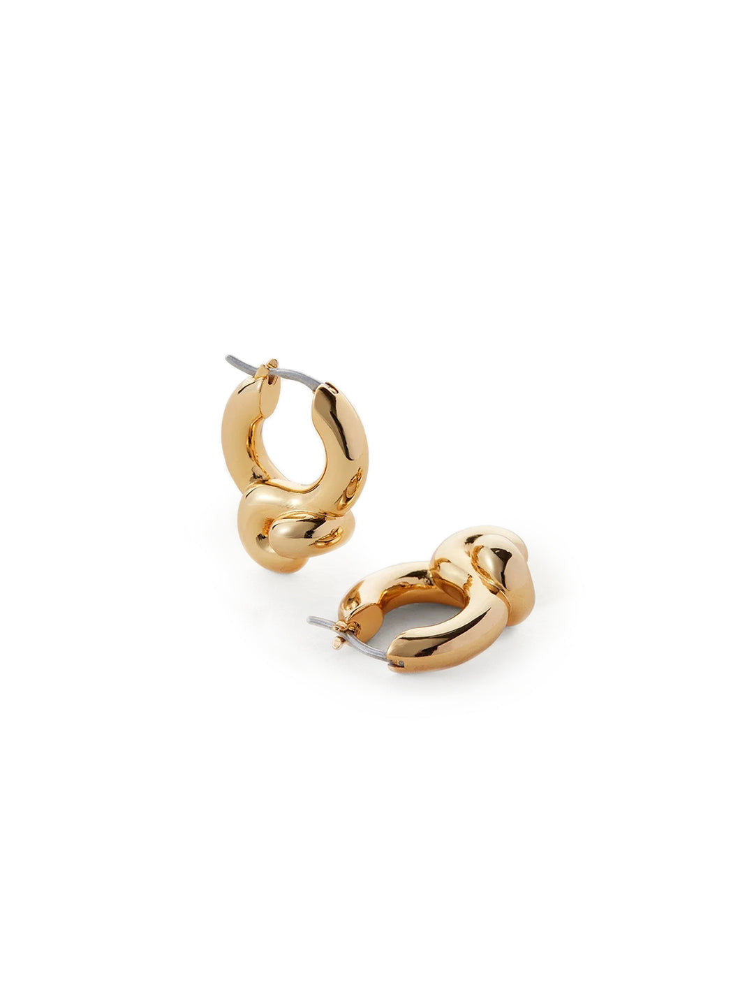 Front view of Jenny Bird's maeve small hoops in gold.