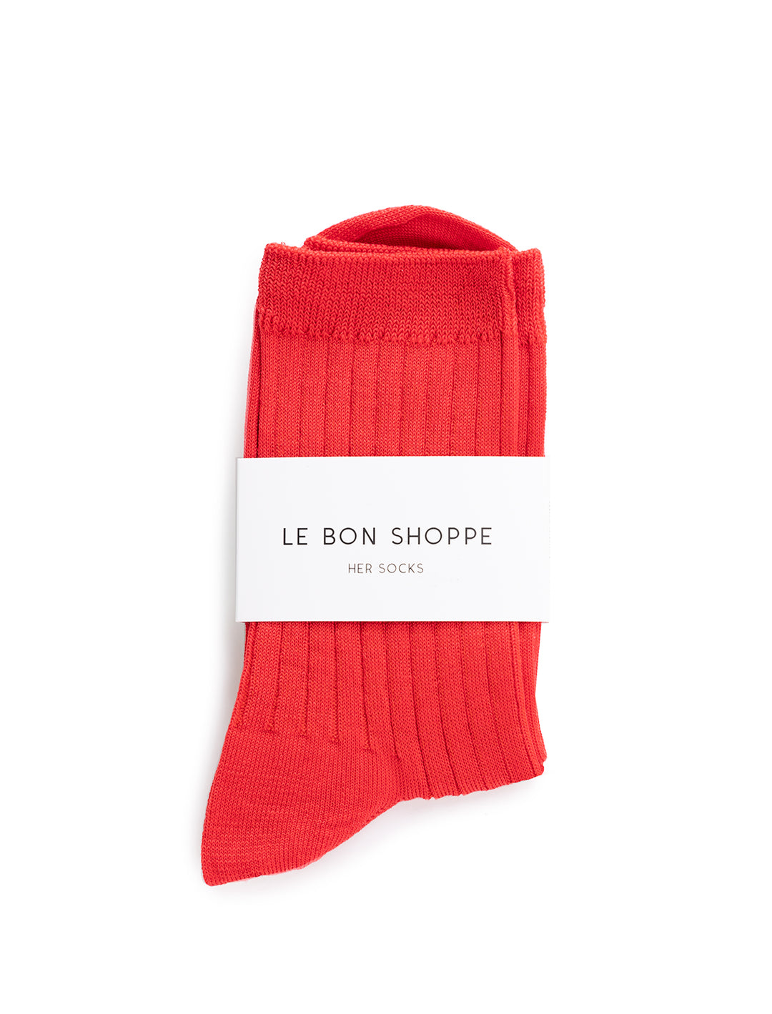 Front view of Le Bon Shoppe's her socks in classic red.