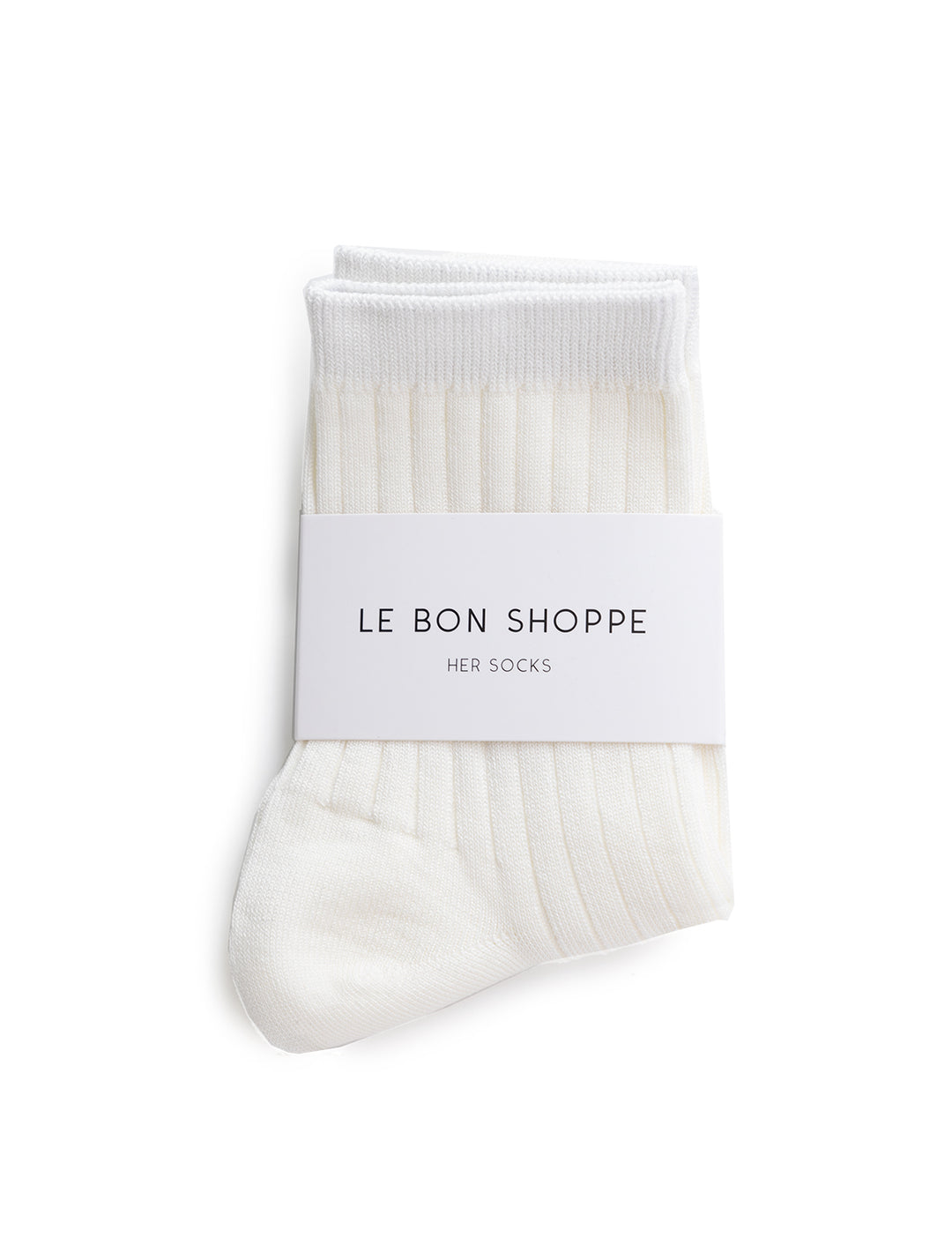 Front view of Le Bon Shoppe's her socks in classic white.