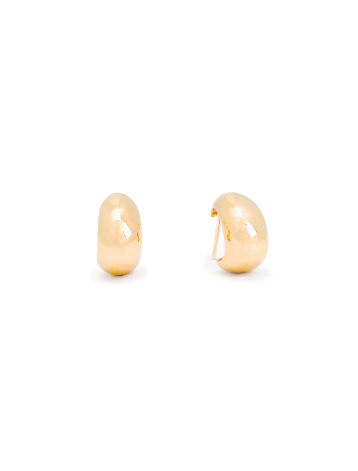 Front view of Zoe Chicco's 14k aura huggie hoops.