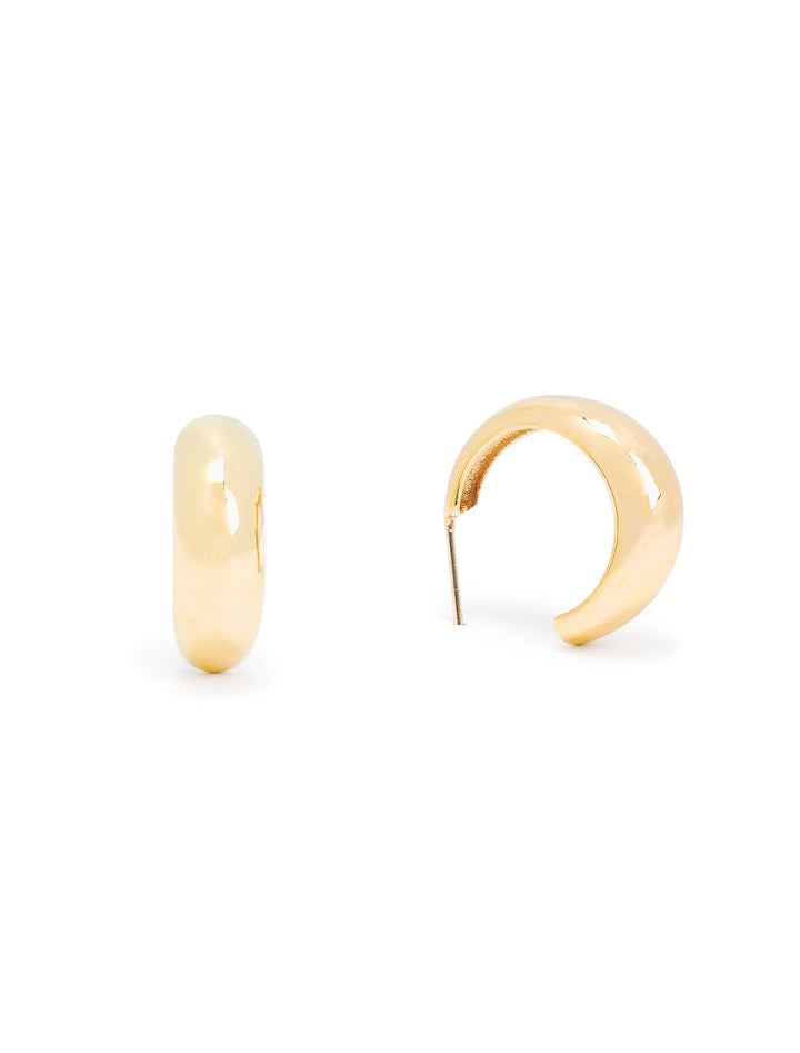 Front view of Zoe Chicco's 14k medium aura hoops.