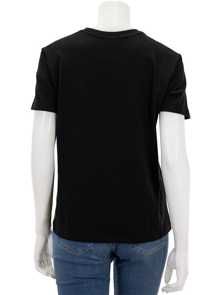 Back view of Patrick Assaraf's short sleeve iconic boyfriend crew in black.
