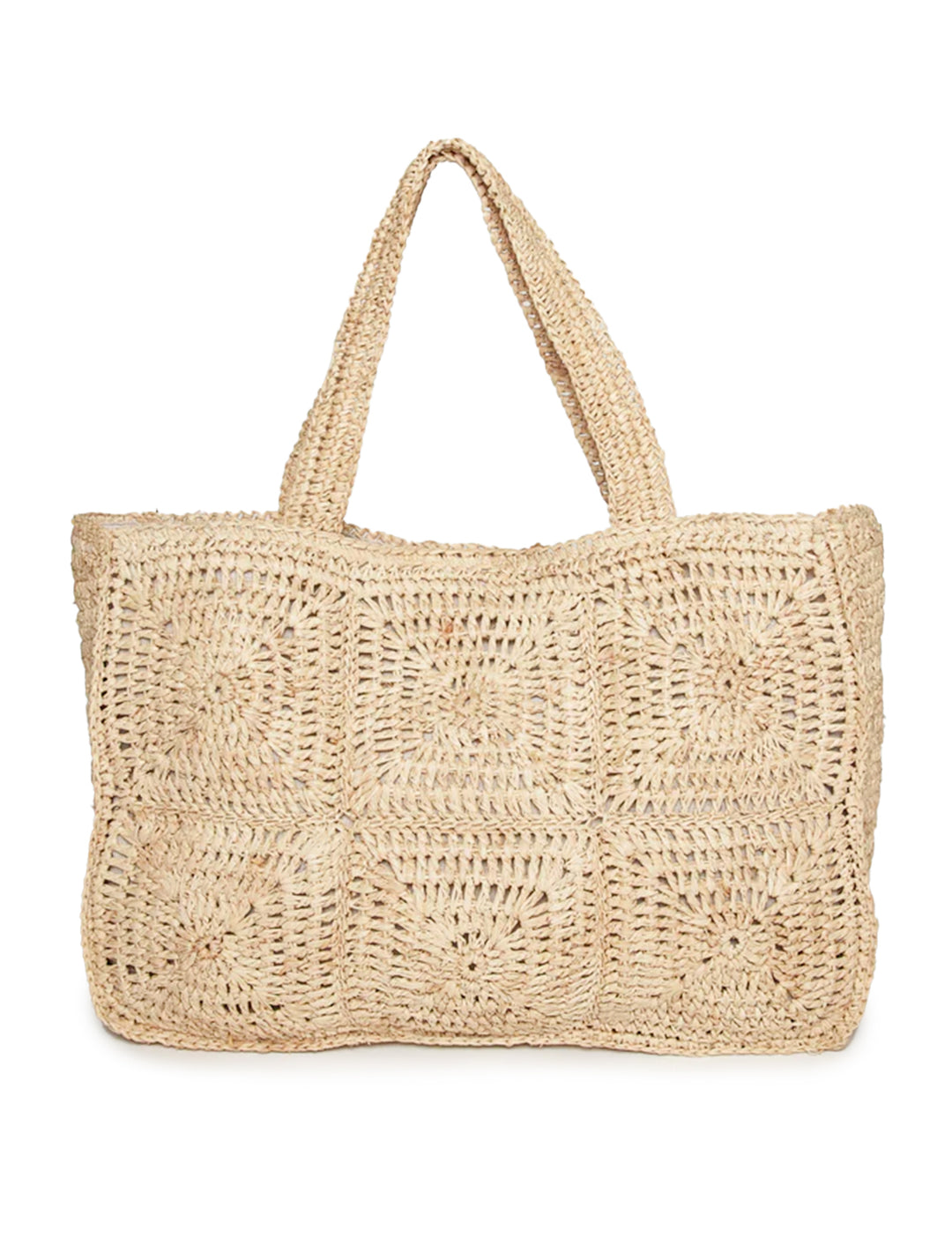 Front view of Hat Attack's portia luxe tote in natural.