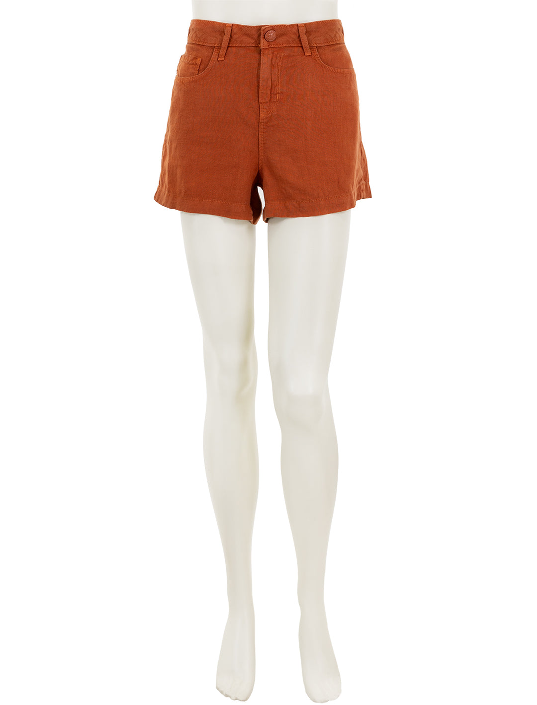 Front view of L'agence's gina shorts in sienna.
