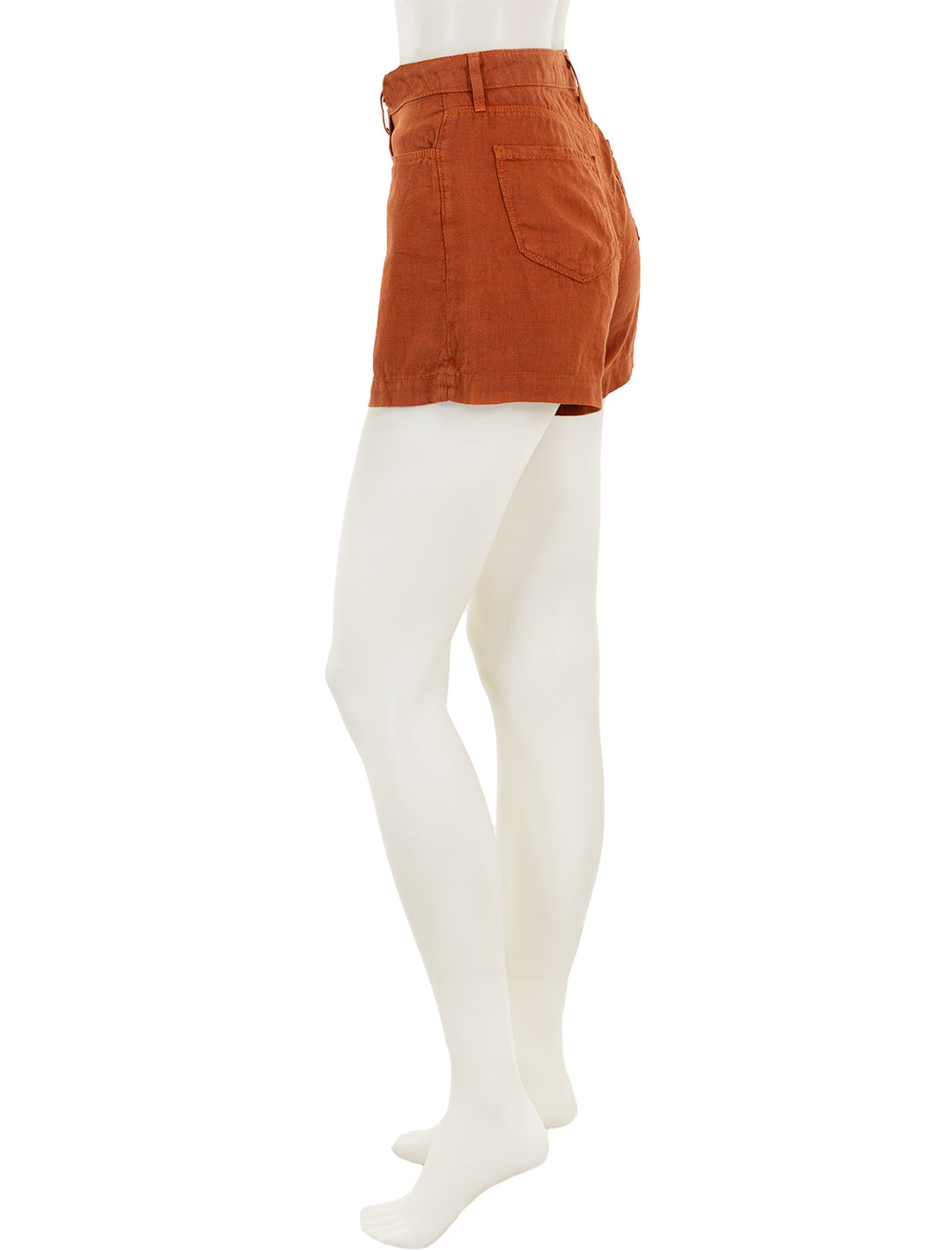 Side view of L'agence's gina shorts in sienna.