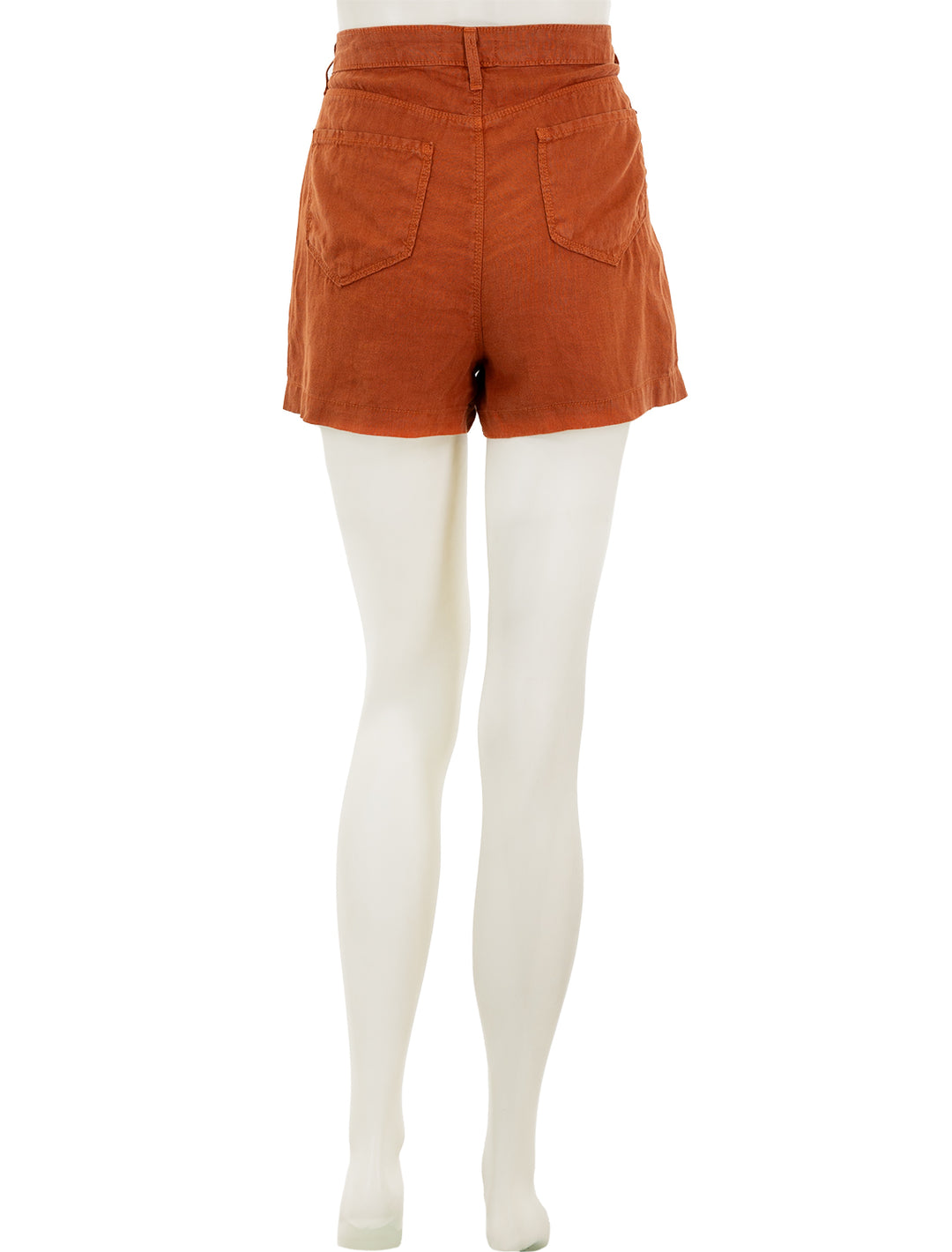 Back view of L'agence's gina shorts in sienna.