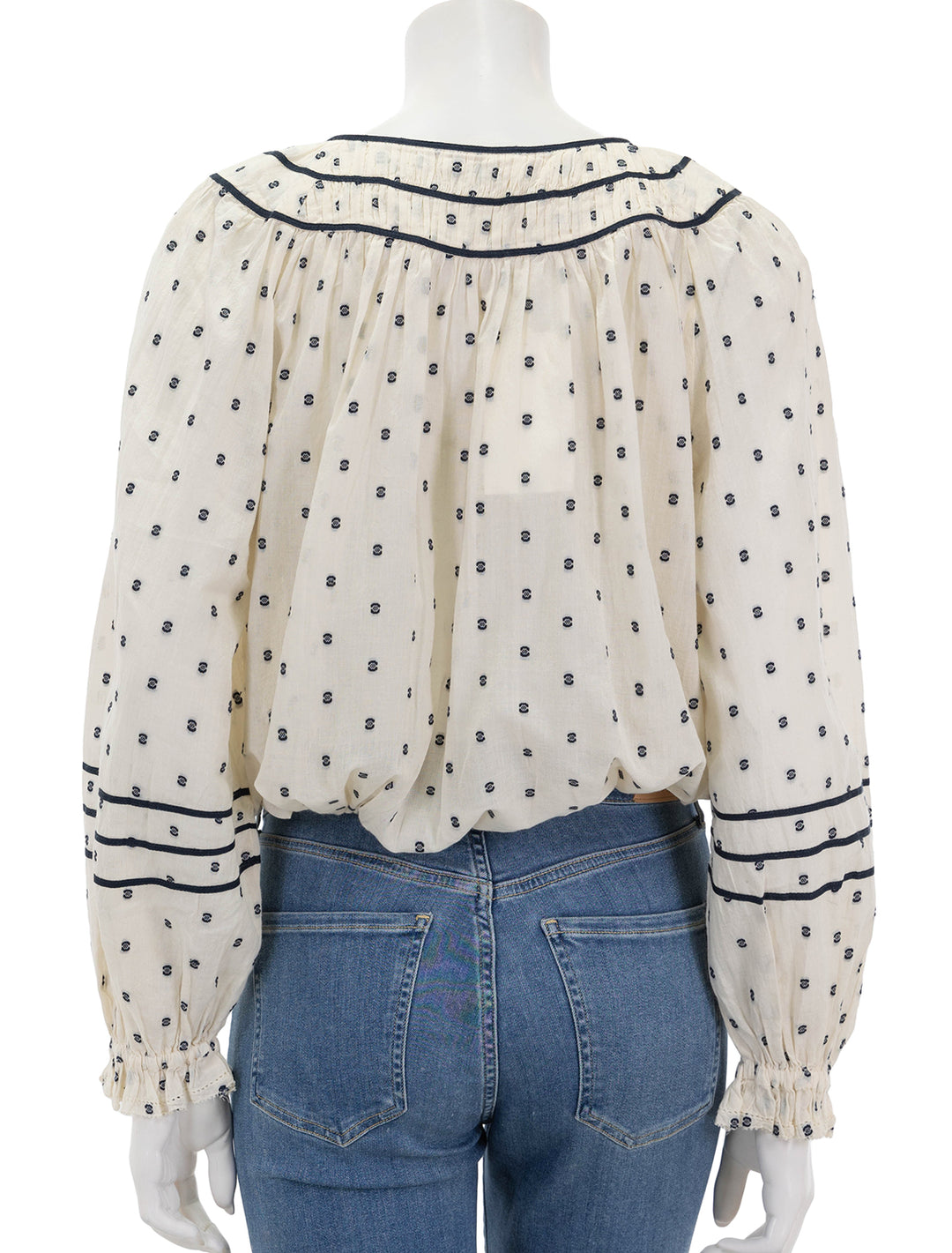 Back view of Ulla Johnson's francoise blouse in ivory.