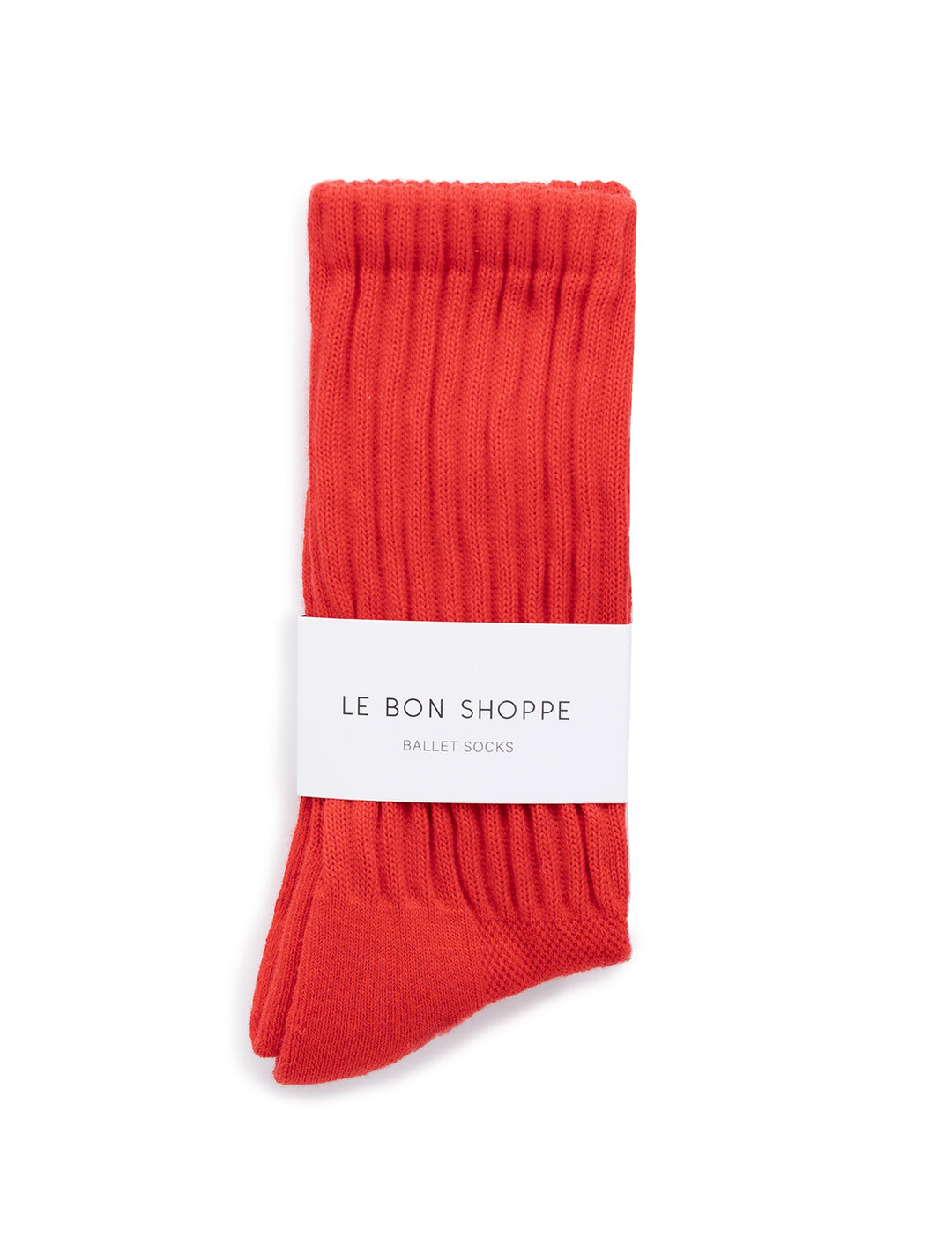 Front view of Le Bon Shoppe's ballet socks in strawberry.