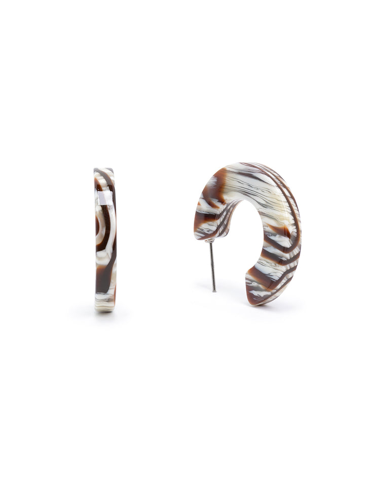 Front view of Nat + Noor's ray hoops in maple.