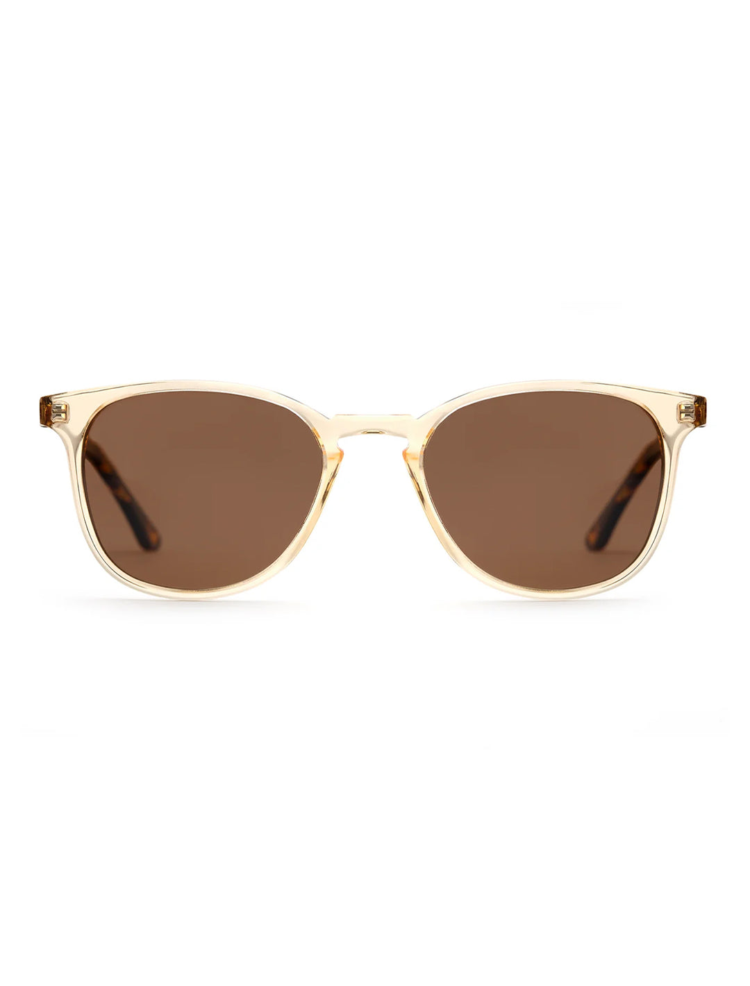 Front view of Krewe's olivier | champagne + rue tortoise polarized.