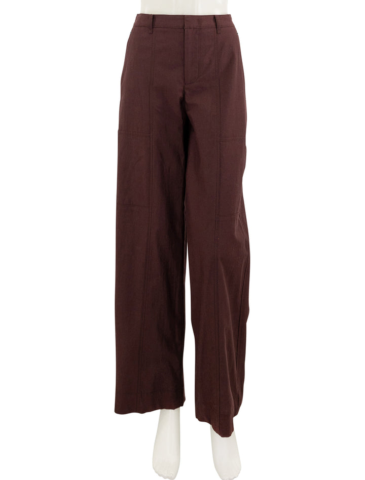 mid rise utility pants in cherry night