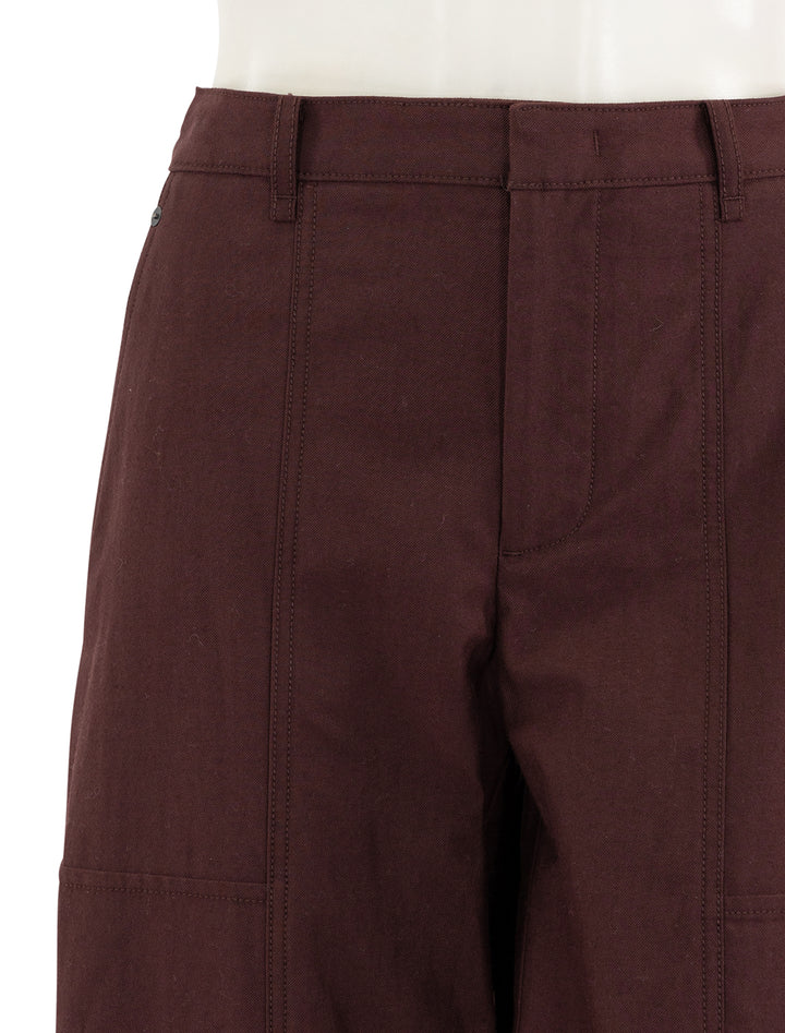 mid rise utility pants in cherry night