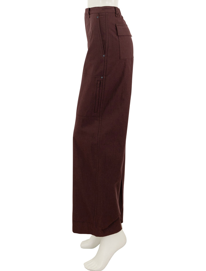 mid rise utility pants in cherry night