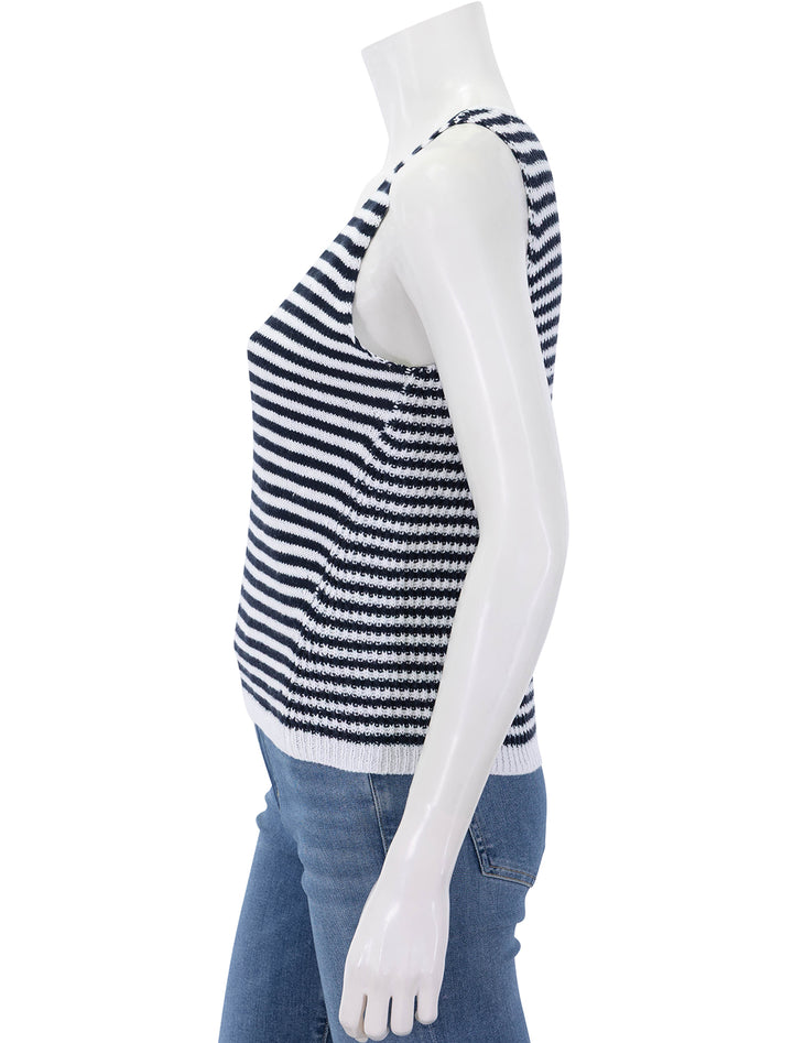 cambell sweater tank in navy and white stripe