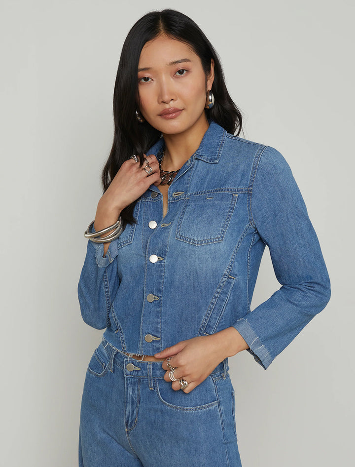janelle slim raw jacket in stokes