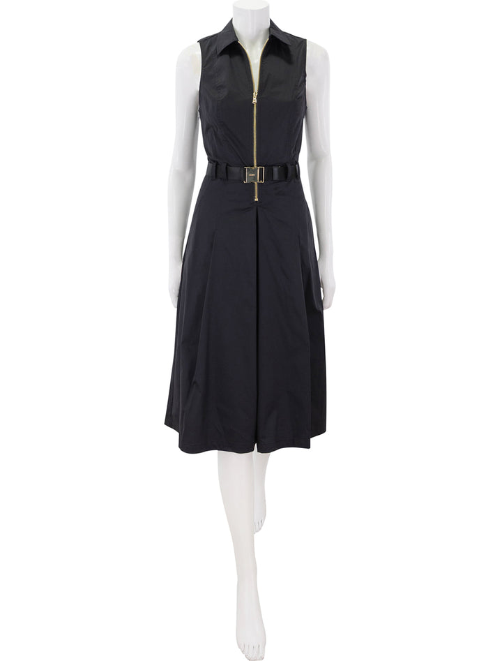 kylo belted shirt dress in black