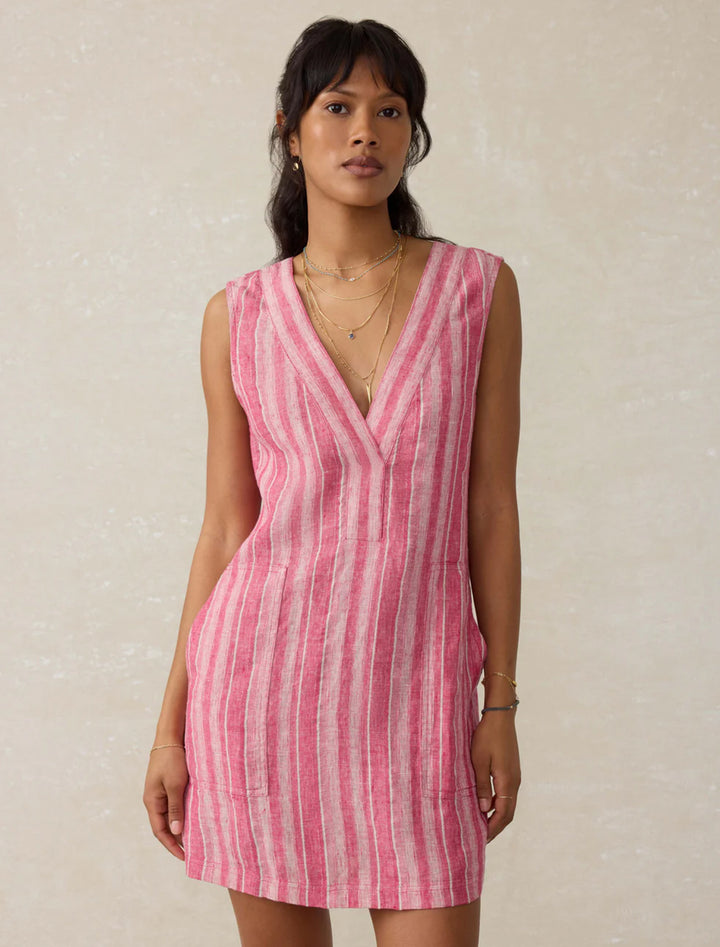 azure dress in granita stripe