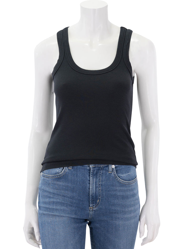 lexi rib sun-in tank in faded black