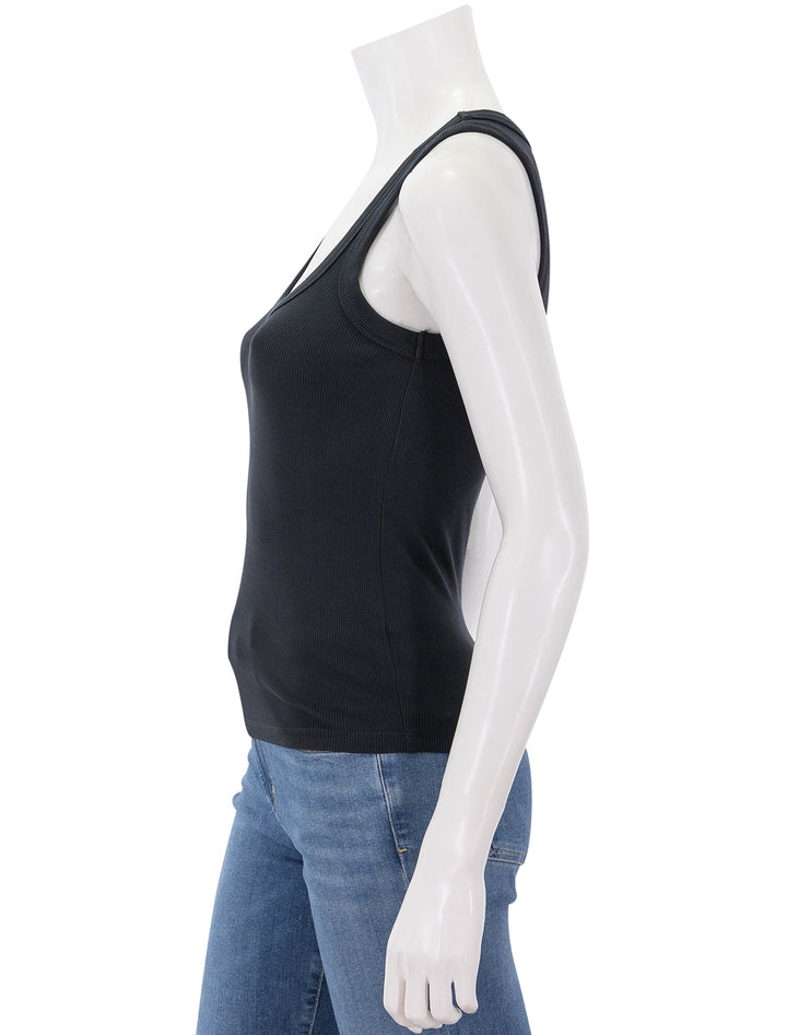 lexi rib sun-in tank in faded black