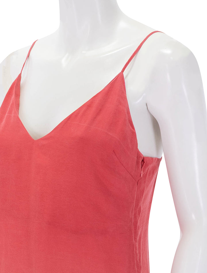 close up view of gabrielle slip dress in warm ombre