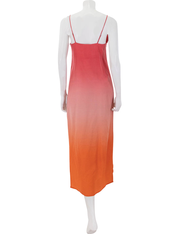 back view of gabrielle slip dress in warm ombre