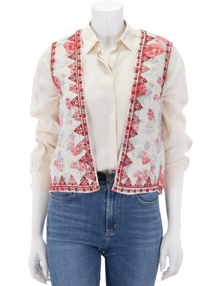 balmoral ramona vest in candy roses