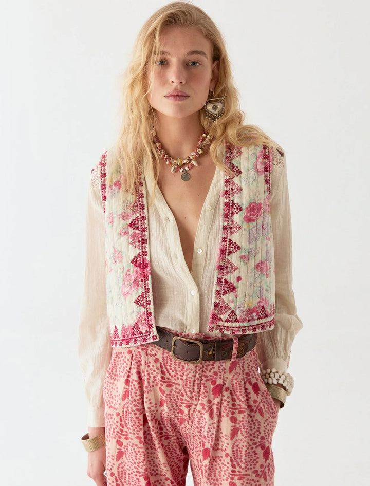 balmoral ramona vest in candy roses