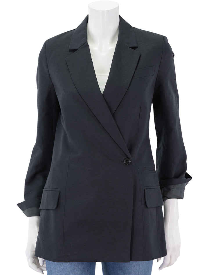soho waisted blazer in black