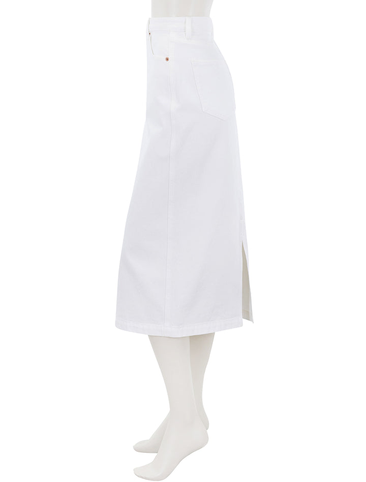 side view of ruby denim skirt in sea salt